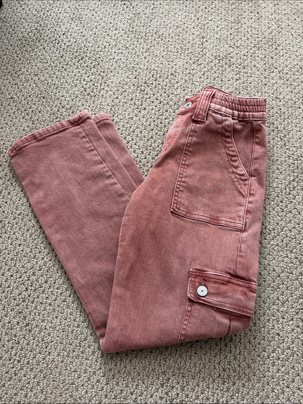 Vervet  Straight Cargo Pants in Washed Rust - Picture 11 of 11